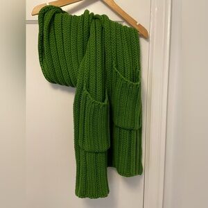 VINTAGE Caban (Club Monaco) 100% Cotton Knit Extra-Long Scarf with Pockets